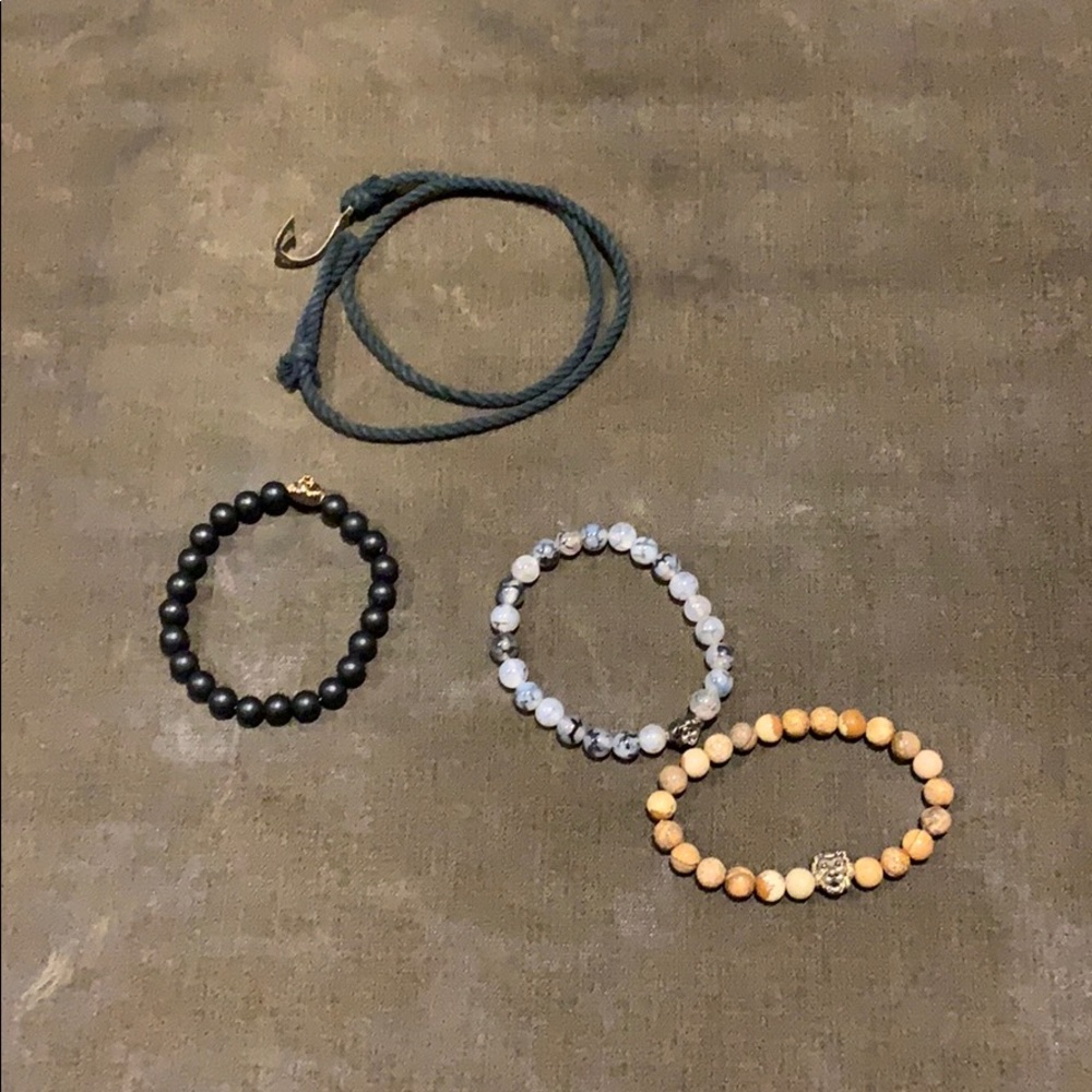 Brackets, beads and string